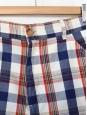 Short Homme en coton imprimé carreaux bleu rouge et beige Px boutique 138€ Taille XS