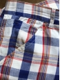 Blue red and beige check print cotton "Madras" men's shorts retail price 138€ Size XS 