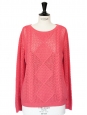 DES PETITS HAUTS bright pink heavy knit sweater NEW Size 38