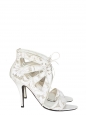 Ankle white leather and lace heel sandals NEW Retail price €640 Size 40