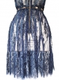 LANVIN Robe haute couture en dentelle bleu nuit brodée de cristaux swarovski Px boutique 6000€ T 36