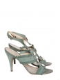 ENORA Almond green suede gladiator heeled sandals Retail price €450 Size 39