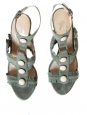Almond green suede ladiator sandals Size 39