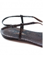 LES PRAIRIES DE PARIS Brown python printed leather flat sandals Retail price €240 Size 40