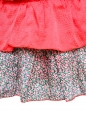 LE MONT SAINT MICHEL Mini jupe à volants en soie rouge vif et coton imprimé liberty Taille 34