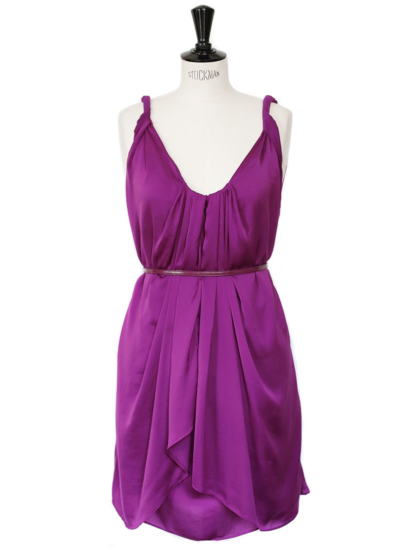 Louise Paris - DIANE VON FURSTENBERG Prune purple strap cocktail dress ...