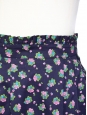 Purple and green flowers printed cotton high waist skirt Size 36