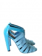 Bright blue high heel patent leather sandals Retail price 750€ SIze 40