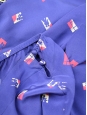 Top et short de nuit bleu roi imprimé géométrique et ruban fushia Taille 38 