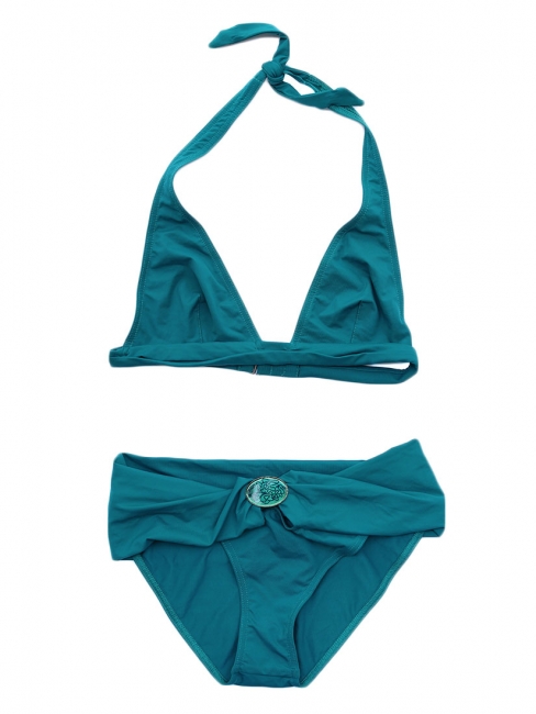 Peacock blue triangle bikini NEW Retail price €150 Size 36
