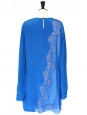 Electric blue Blue Joan silk crepe-de-chine and lace dress Retail price $2300 Size 40