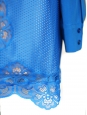 Robe Joan en soie crêpe de chine et dentelle bleu électrique Px boutique $2300 Taille 40