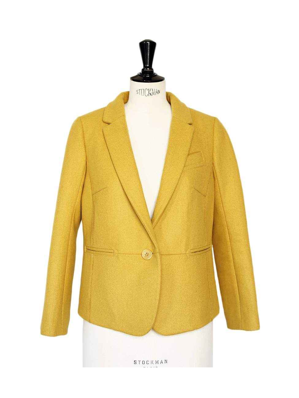 Boutique CARVEN Mustard yellow wool blazer jacket NEW Retail price €430  Size 38