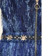 LANVIN Robe haute couture en dentelle bleu nuit brodée de cristaux swarovski Px boutique 6000€ T 36