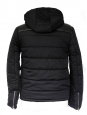 "Old school" black leather and cotton hooded dawn jacket Retail price 450€ Size S