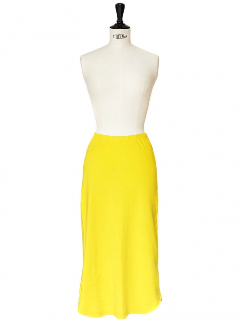 Bright yellow cotton mid-length skirt Size 34