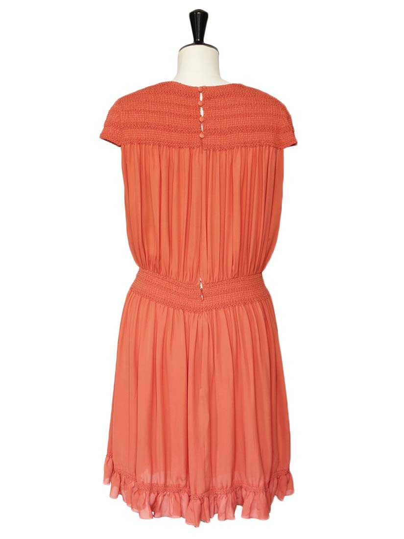 Louise Paris - CHLOE Light coral silk crepe smock dress SS12 Retail ...