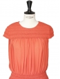 Light coral silk crepe smock dress SS12 Retail price €1800 Size 38