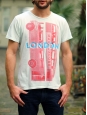 Light water green "London" printed men's t-shirt Size M