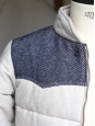 Blouson doudoune en laine écru et bleu jean Px boutique 250€ Taille XS
