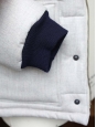 Blouson doudoune en laine écru et bleu jean Px boutique 250€ Taille XS