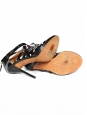 Sandales à talon et lanières tressées en cuir glacé noir Px boutique 850€ Taille 39