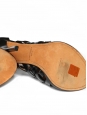 Sandales à talon et lanières tressées en cuir glacé noir Px boutique 850€ Taille 39