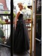 CHRIS KOLE Black embroidered lace and tulle ball gown Size 36