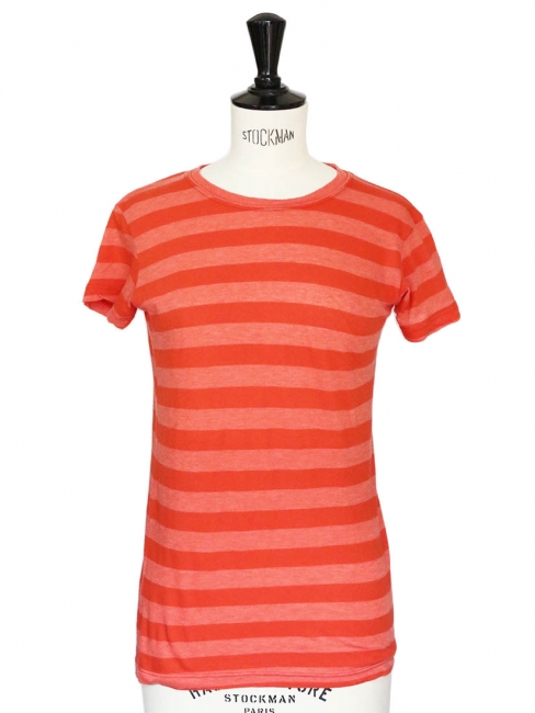 Orange striped cotton t-shirt Size 34/36