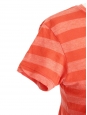T-shirt en coton orange à rayures Taille 34/36