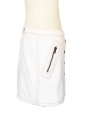 Mini jupe en jean blanc et boutons cuivrés Px boutique 350€ Taille 40