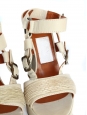 Sandales à talon en cuir beige Px boutique 750€ NEUVES Taille 37