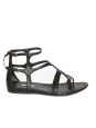 Sandales gladiator en cuir noir Px boutique 550€ Taille 40