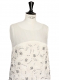 Robe Couture en soie plissée blanc ecru brodée de cristaux Swarovski Px boutique 6000€ NEUVE Taille 34