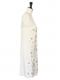 Robe Couture en soie plissée blanc ecru brodée de cristaux Swarovski Px boutique 6000€ NEUVE Taille 34