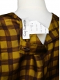 GUY LAROCHE Chocolate brown and yellow silk blouse Retail price €550 Size 38
