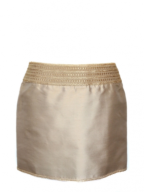 Beige trimmings and silk skirt Retail price €800 Size 40
