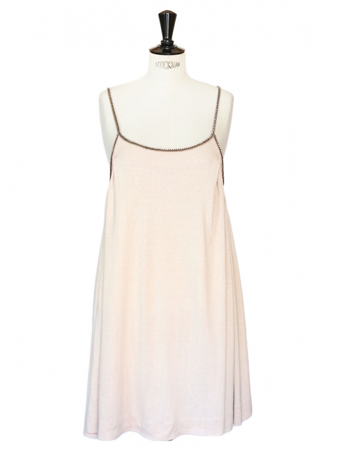 Light pink open back cocktail dress with crystal straps Retail price 1200€ Size S