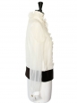 Blouse à volants en soie blanche et velours marron Px boutique 1250€ Taille 40