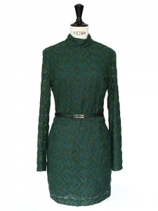 Robe Harlem Duchess en dentelle verte brodée Px boutique 435€ Taille 36
