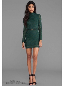 Green Harlem duchess embroidered dress Retail price €435 Size 36