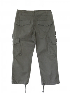 Khaki green cotton combat style trousers with side pockets Size 36