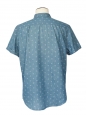 Chemise manches courtes en coton bleu et ancres blanches Taille XL