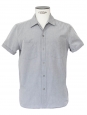 Light blue grey cotton short sleeves shirt Retail price €130 Size M