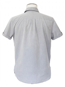Light grey cotton short sleeves shirt Retail price €130 Size M 