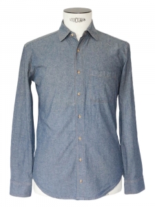 Denim blue chambrai cotton long sleeves shirt Size XS