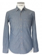 Denim blue chambrai cotton long sleeves shirt Size XS