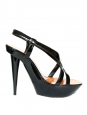 Black patent leather high heel sandals Retail price €600 Size 36