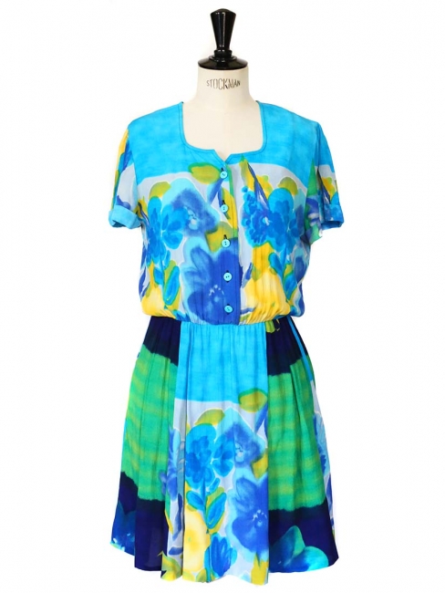 Colorful printed short sleeves dress Size 36 