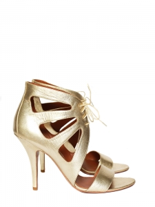 Golden bronze cutout leather ankle sandals NEW Retail price €600 Size 38